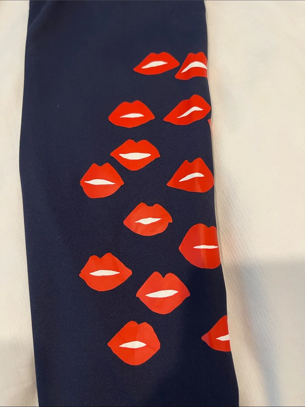 Tory Burch | Navy Blue High-Rise Sculpt Lips Graphic Leggings Sz XL